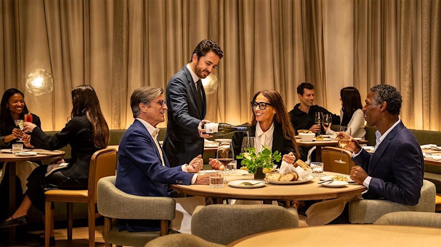 Italy and France play a large role on Santi's wine list and menu.